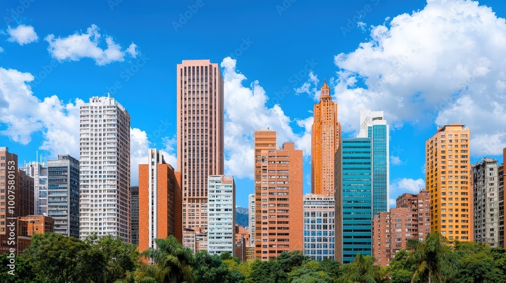 Bogota Cityscape with Skyscrapers and Blue Sky Bogota Cityscape with Skyscrapers and Blue Sky
