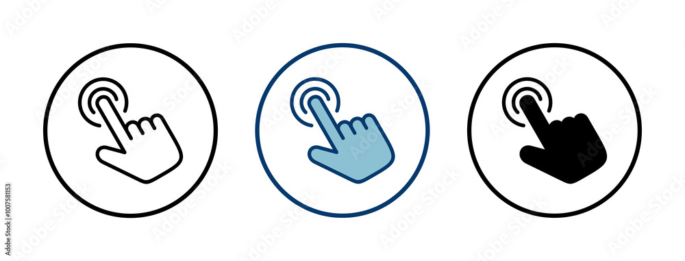 Hand cursor icon vector isolated on white background. Hand click icon. Finger pointer vector Hand cursor icon vector isolated on white background. Hand click icon. Finger pointer vector