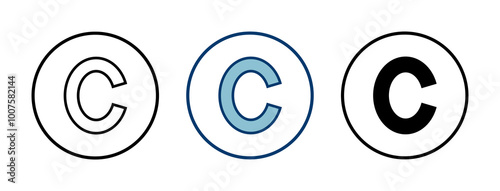 Copyright icon vector isolated on white background. copyright symbols