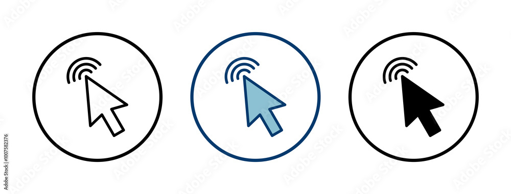 Click icon vector isolated on white background. Cursor icon. Computer mouse click cursor black arrow icons. pointer arrow
