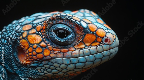 Colorful visualization of a lizard s brain focusing on survival instincts, Lizard Brain Function, primitive behaviors and reflexes photo