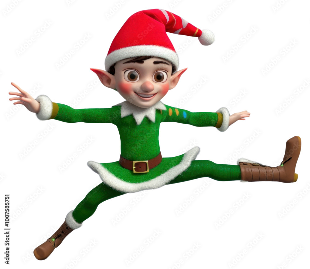 PNG Elf happy jumpping elf representation celebration. PNG Elf happy jumpping elf representation celebration.