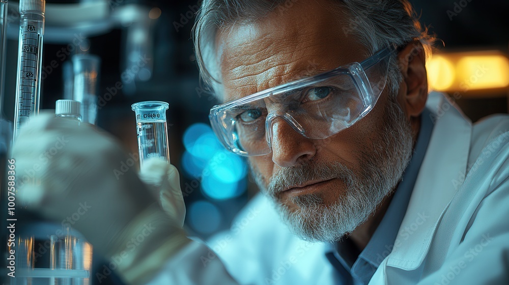 Focused Scientist Conducting Research in Laboratory Setting Focused Scientist Conducting Research in Laboratory Setting