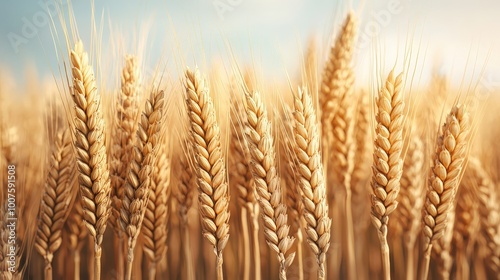 Golden Wheat Field Closeup Rural Harvest Background