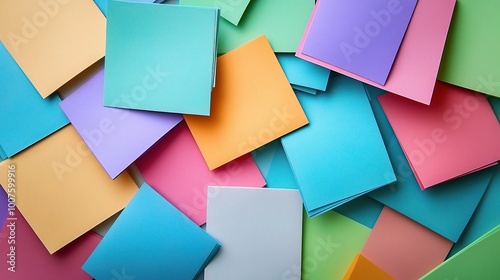 Colorful Stacked Paper Sheets for Creative Projects