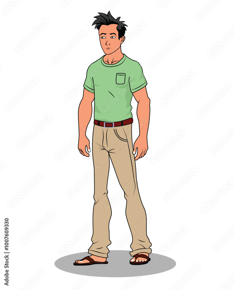 A man three quarter pose cartoon character design A man three quarter pose cartoon character design