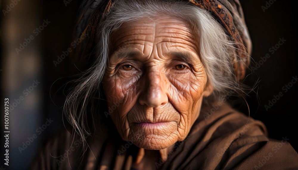 Close-up of old and weathered human face Close-up of old and weathered human face