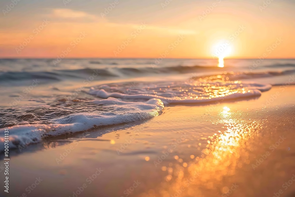 Naklejka premium Beautiful seascape. Sunset over the sea.