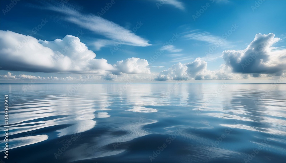 Fototapeta premium Clouds reflected in calm water
