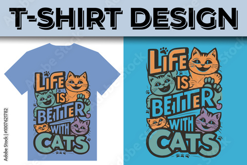 cat lover best quotes typography  illustration t-shirt design