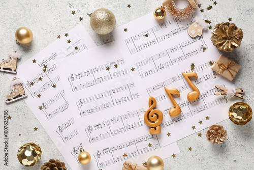 Composition with music shee...