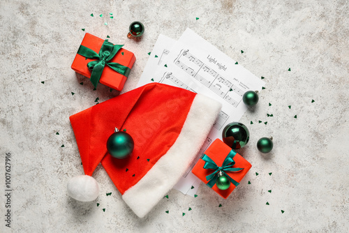 Composition with Santa hat,...