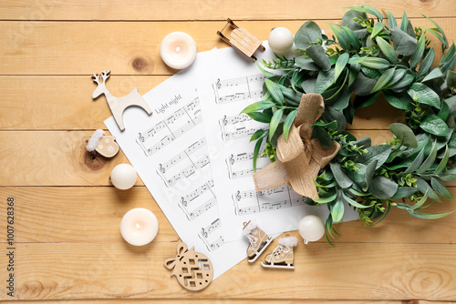 Composition with music shee...