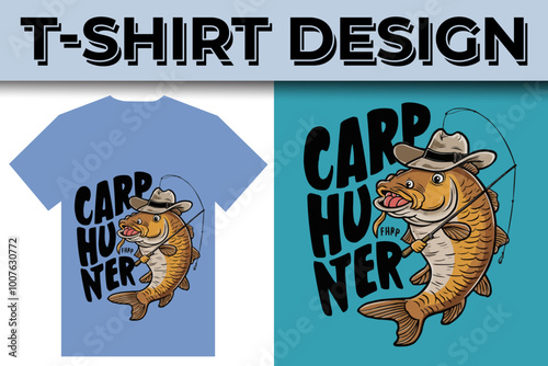 Fishing creative t-shirt emblem typography illustration design  template 