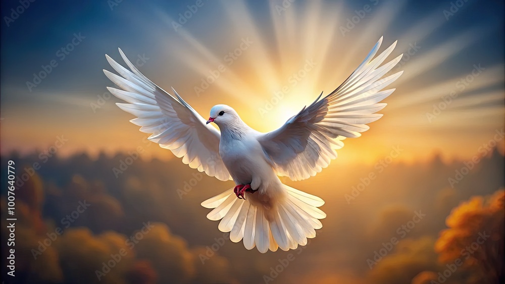 Obraz premium Elegant Drawing of a Dove Bird in Flight Symbolizing Peace and Freedom in Artistic Style