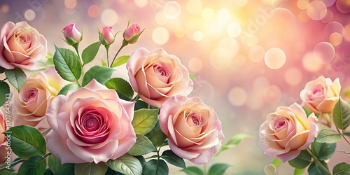 Elegant Graphic Roses on a Soft Background Perfect for Invitations, Cards, and Floral Designs