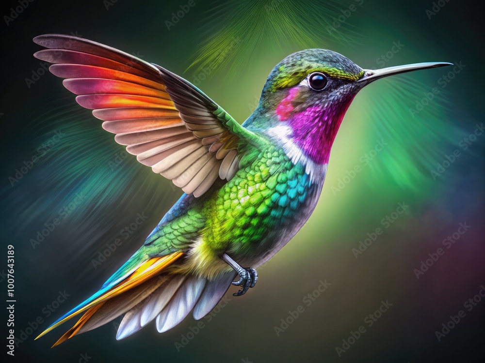 Fototapeta premium Elegant Hummingbird Outline Design for Nature Themed Projects, Illustrations, and Graphic Use
