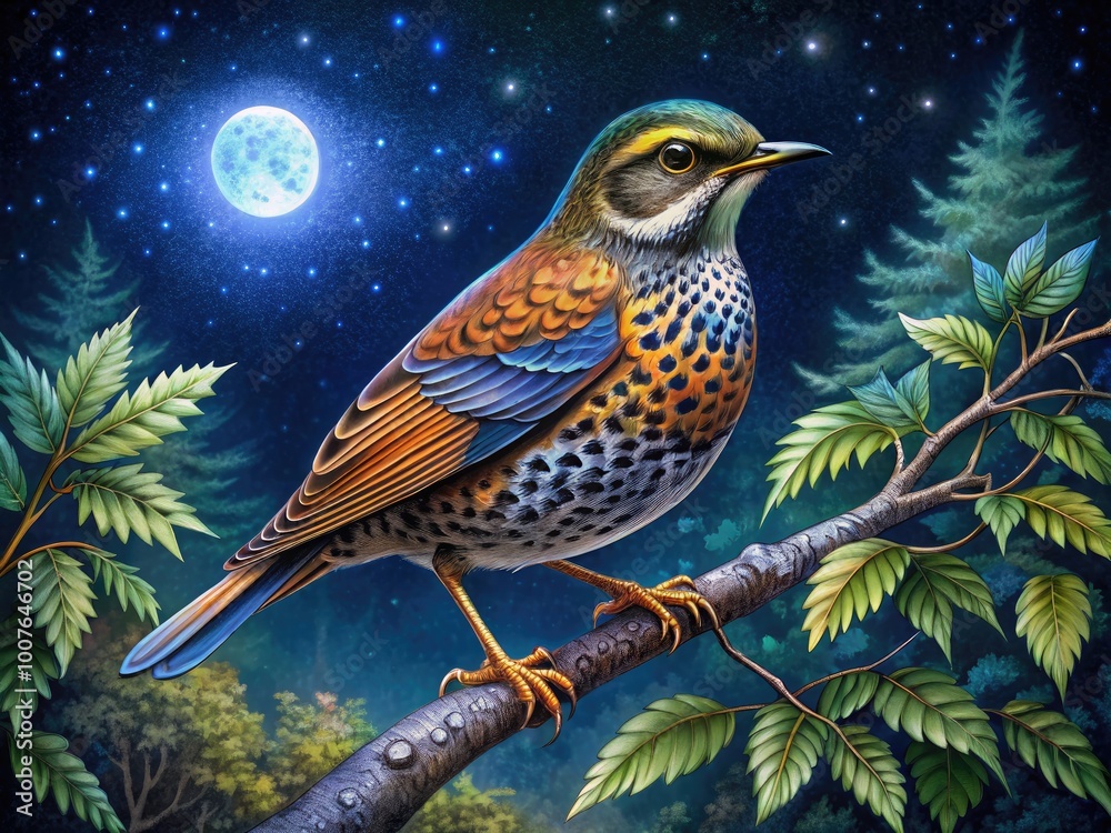 Fototapeta premium Elegant Vintage Bird Drawing with Intricate Details Perfect for Nature and Art Enthusiasts' Projects