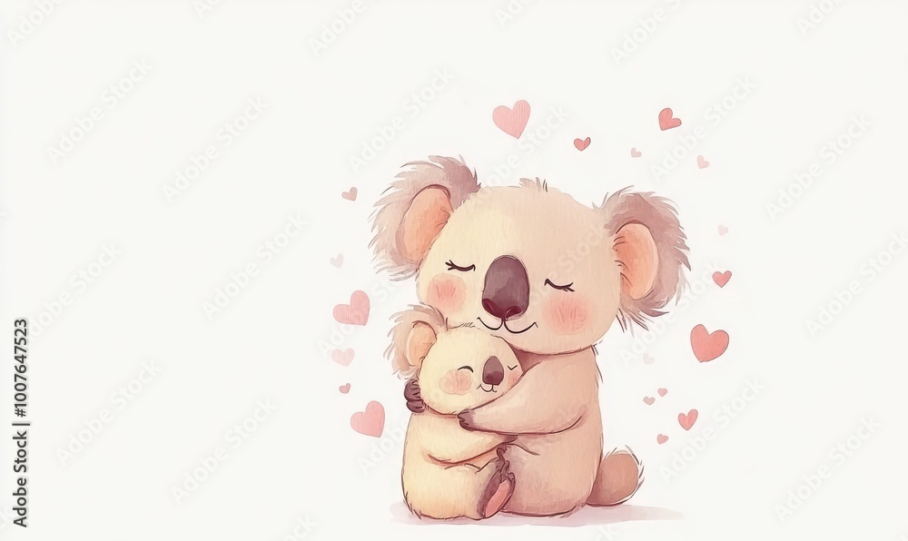 Koalas Snuggling with Love and Heartwarming Embrace Koalas Snuggling with Love and Heartwarming Embrace