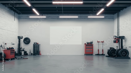Modern 3D Render of an Auto Repair Shop Interior