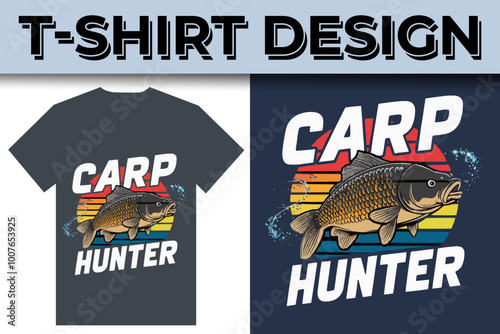 Fishing creative t-shirt emblem typography illustration design  template 