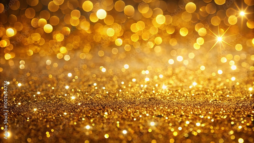 A shimmering expanse of golden glitter, illuminated by a soft, warm glow of out-of-focus lights, creating a dazzling and celebratory atmosphere. A shimmering expanse of golden glitter, illuminated by a soft, warm glow of out-of-focus lights, creating a dazzling and celebratory atmosphere.