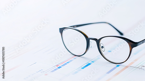 Reading Glasses Resting on Paper Surface