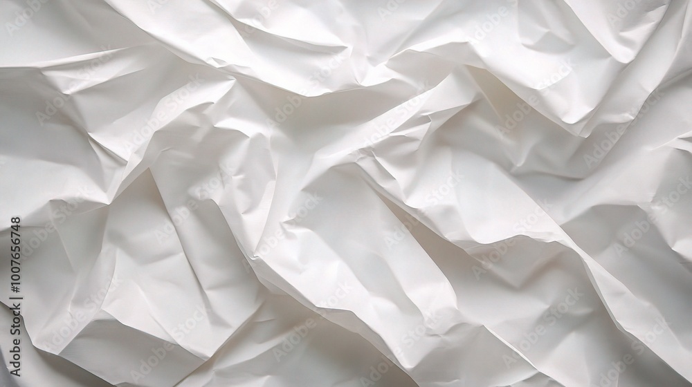 Obraz premium Crumpled White Paper Texture for Background Use