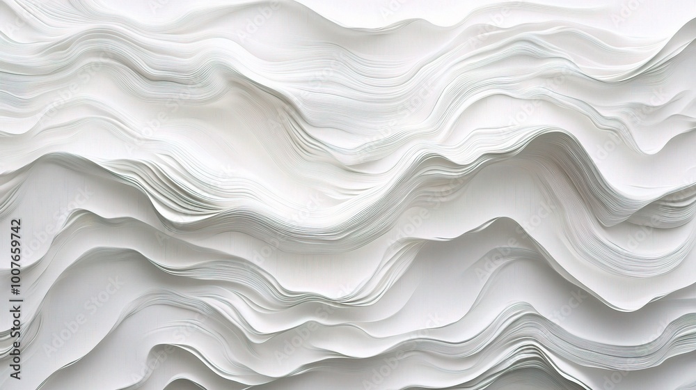 Obraz premium Abstract White Paper Waves for Modern Design