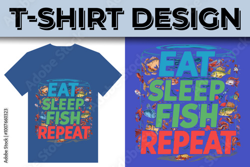 Fishing creative t-shirt emblem typography illustration design  template 