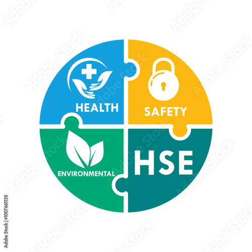 HSE-Health Safety Environmental design logo template illustration