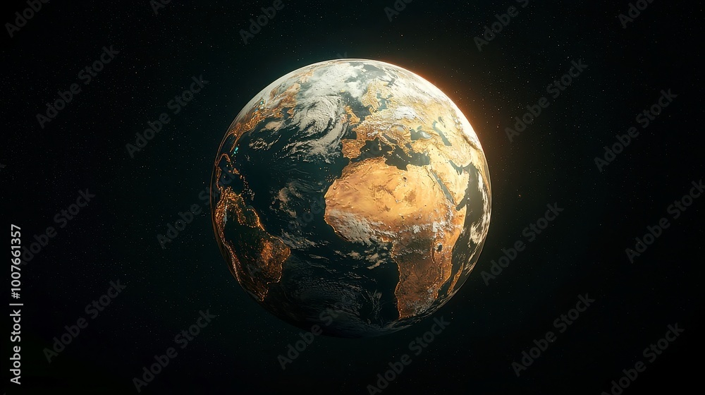 Fototapeta premium Innovative Earth Globe Design, explores a modern interpretation of global geography, featuring vibrant colors, interactive elements, and sustainable materials for educational purposes.