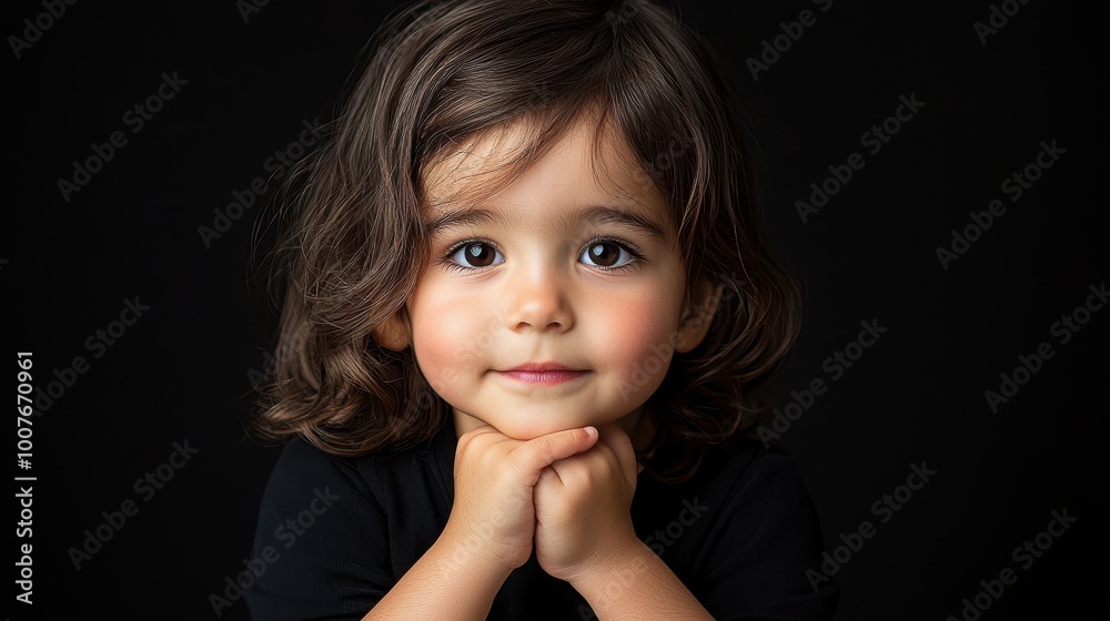 Portrait of a Young Girl with Brown Hair and Big Eyes Portrait of a Young Girl with Brown Hair and Big Eyes