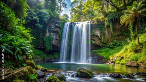 Majestic Crystal Falls Cascading Through Lush Rainforest in Dorrigo National Park, Australia