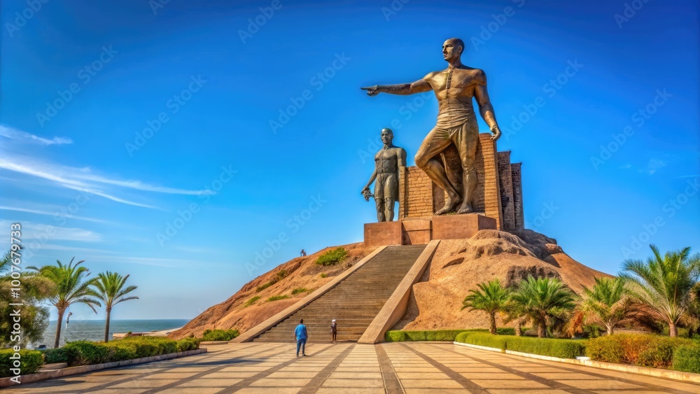 Monument Of The African Renaissance In Dakar Senegal Iconic Statue 