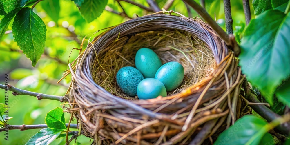 Nesting Mockingbird Eggs in a Natural Setting: A Close-Up of Nature's Beautiful Blue Eggs Nesting Mockingbird Eggs in a Natural Setting: A Close-Up of Nature's Beautiful Blue Eggs