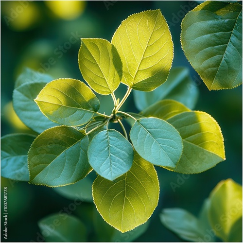 Bright Green Leaves in Natural Sunlight