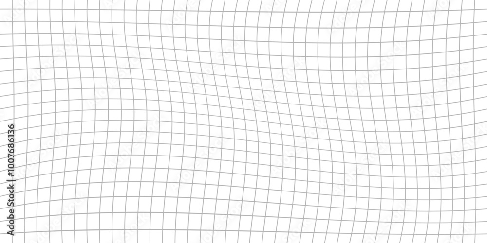 Wavy grid pattern background on black background. Black white grid background. Thin line pattern background Wavy grid pattern background on black background. Black white grid background. Thin line pattern background