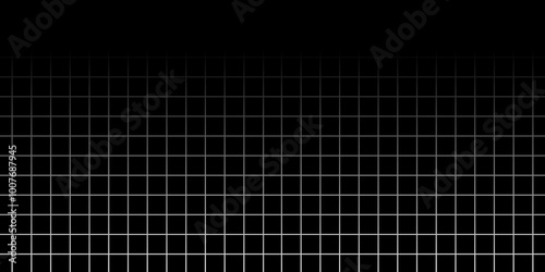 Fototapeta Naklejka Na Ścianę i Meble -  Grid pattern background on black background. Black white grid background. Thin line pattern background