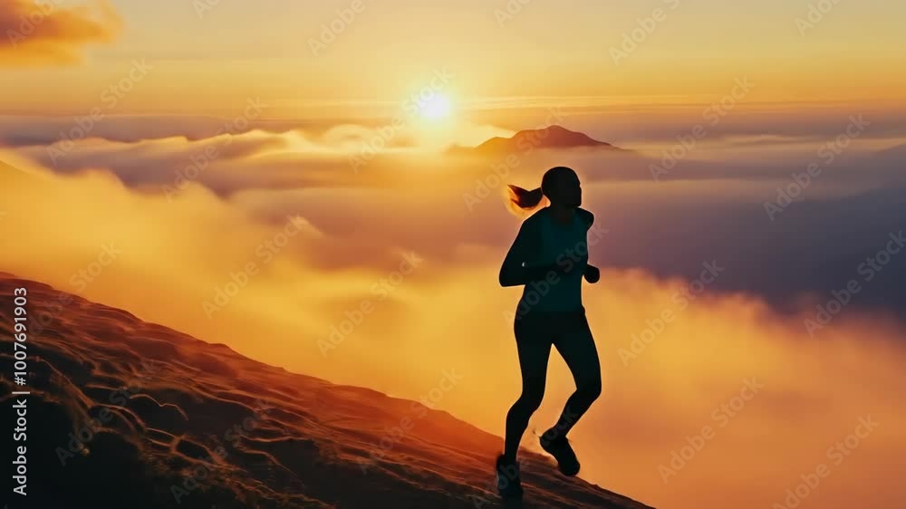 Mountain Run: The Glow of Sunset on a Scenic Journey Mountain Run: The Glow of Sunset on a Scenic Journey