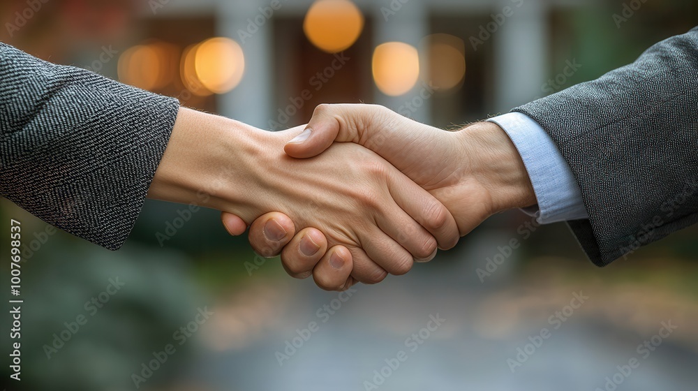 Business Agreement with a Handshake in Soft Focus Business Agreement with a Handshake in Soft Focus
