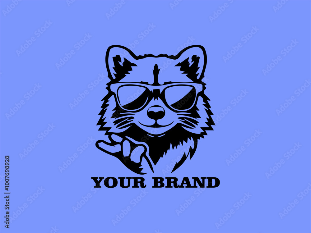 Vector Portrait of a Funny Raccoon, Raccoon Wearing Sunglasses Raccoon Logo Design Cute Raccoon Character Vector Portrait of a Funny Raccoon, Raccoon Wearing Sunglasses Raccoon Logo Design Cute Raccoon Character