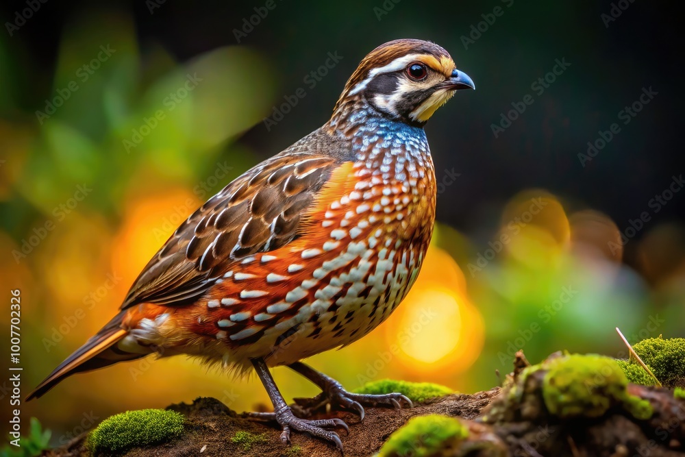 Fototapeta premium Stunning close-up images of quail birds in natural habitats showcasing their unique colors and features