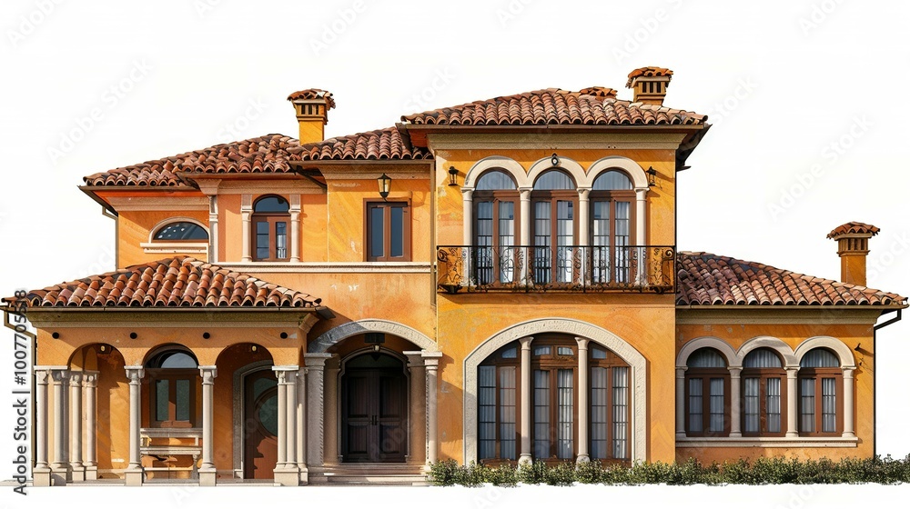 Arched Windows and Terracotta Roof: Defining Luxurious Mediterranean Style Villa Arched Windows and Terracotta Roof: Defining Luxurious Mediterranean Style Villa