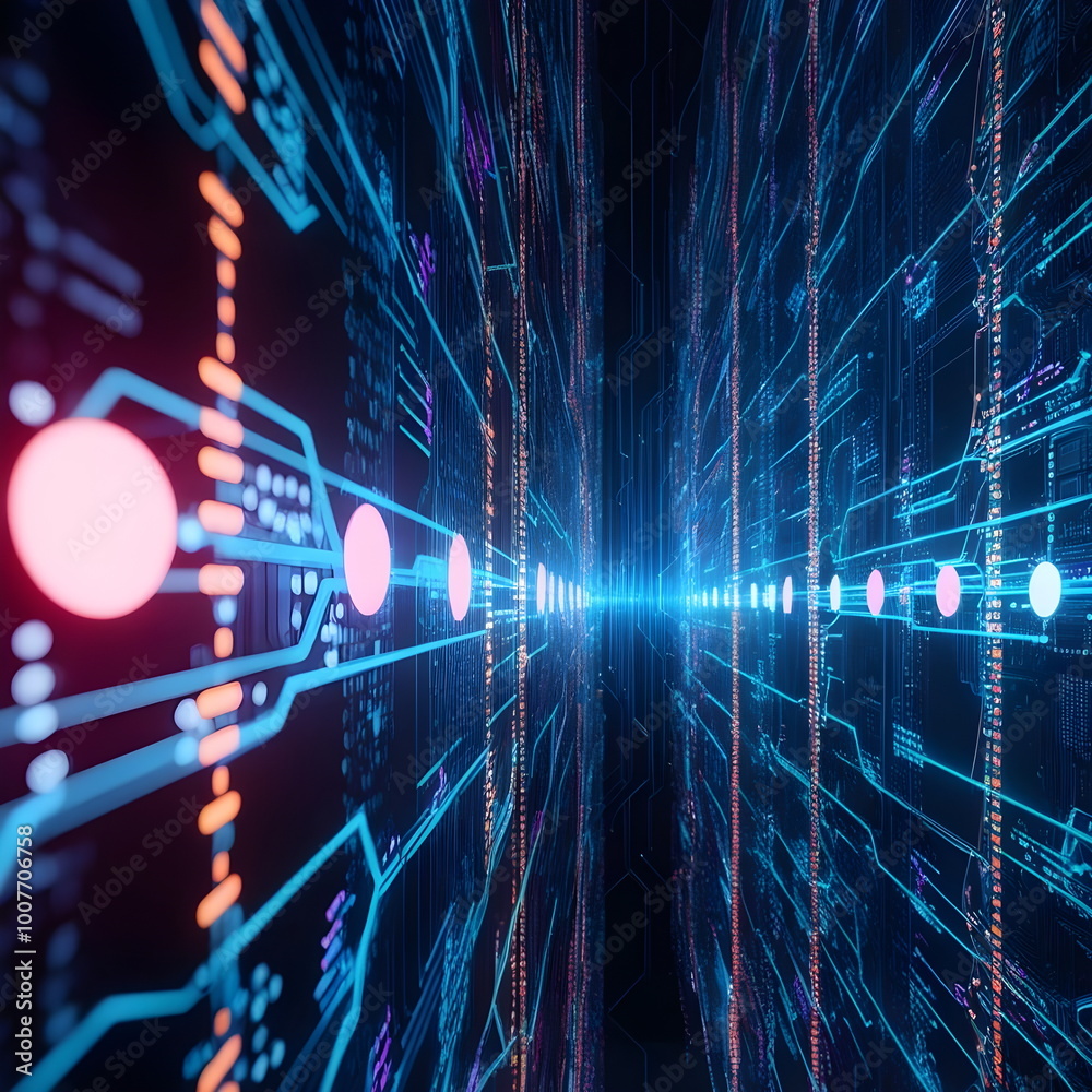 Fototapeta premium Information flow in cyberspace 