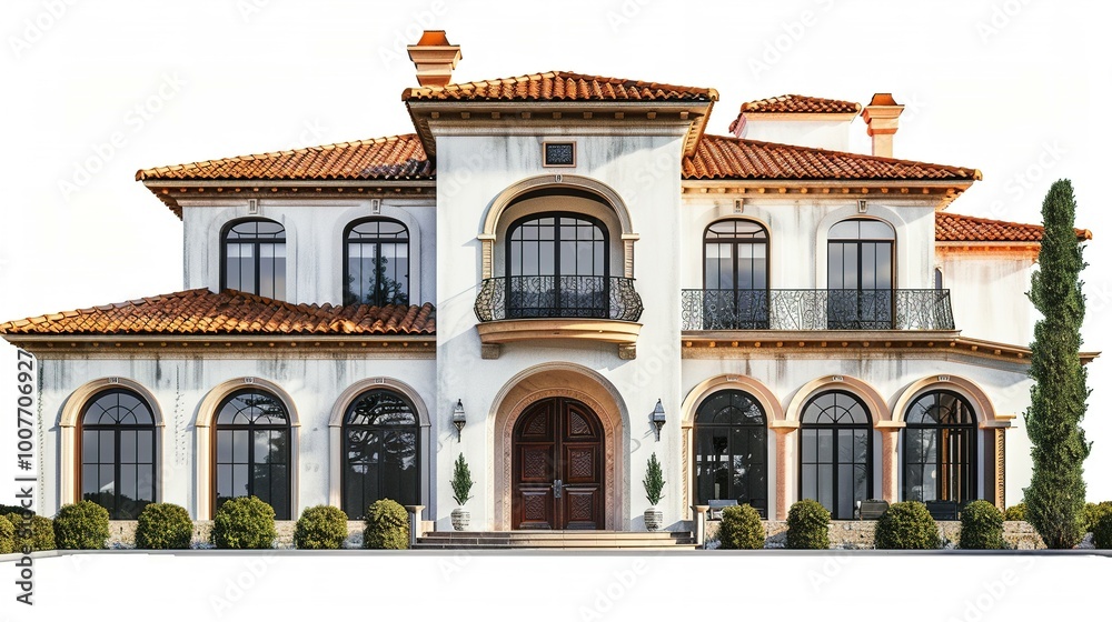 Mediterranean Villa Design: Luxurious with Arched Windows and Terracotta Roof Mediterranean Villa Design: Luxurious with Arched Windows and Terracotta Roof