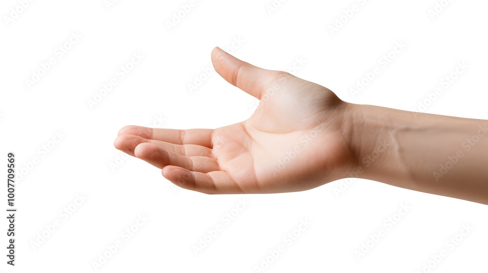 Hand holding an invisible object, isolated on transparent white background, clipping path Hand holding an invisible object, isolated on transparent white background, clipping path