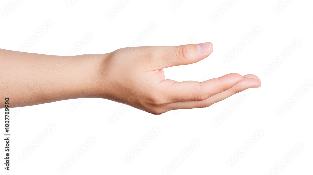Hand holding an invisible object, isolated on transparent white background, clipping path Hand holding an invisible object, isolated on transparent white background, clipping path