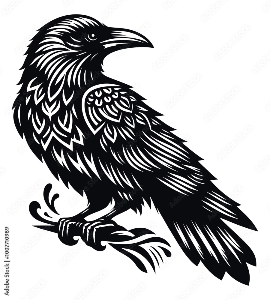 Crow silhouette vector illustrations Crow silhouette vector illustrations