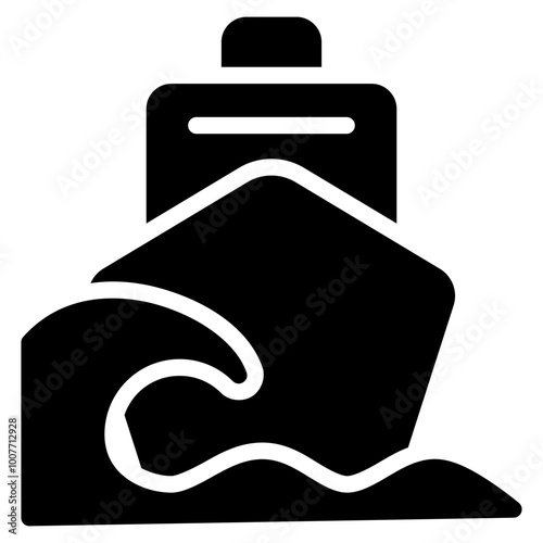 ferry icon with glyph style. Suitable for website design, logo, app and UI. Based on the size of the icon in general, so it can be reduced.